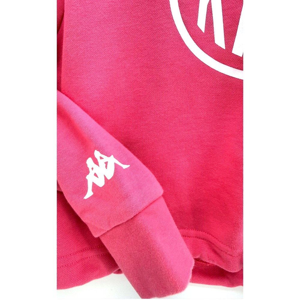Kappa Pink Cropped Logo Hoodie Sz XS Streetwear Athleisure Y2K Baddie Sweatshirt - Picture 5 of 10